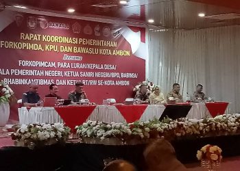Hadiri Rapat Forkopimda, Penjabat Wali Kota Ambon Harapkan Sinergisitas Forkopimkot, Bawaslu dan KPU Sukseskan Pemilu 2024