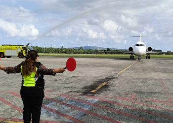 Maskapai TransNusa Inaugural Flight Ambon – Manado di Bandara Pattimura, Shively: Semoga Meningkatkan Kunjungan Wisatawan dan Pelaku Usaha