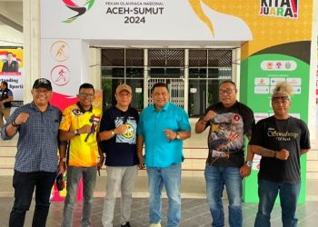 “Bakar Semangat” Atlet Kota Ambon, Agus Ririmasse Datangi Venue Pertandingan Karate PON Aceh-Sumut