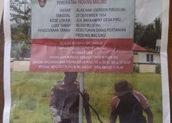 Diduga Bawa Nama KPK, Tidak Tahu Malu, Ada Mafia Tanah, Pemprov Maluku “Rampok” Sebagian Lahan Urik Milik Josfince Pirsouw