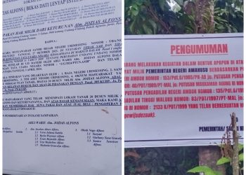 Menetap di “Dati Intjepuan” Milik Jozias Alfons di Petuanan Urimessing, Warga Gunung Nona, Benteng dan Sekitarnya Diduga “Ditipu” Pemdes Amahusu dengan Surat Hak Pakai