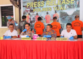 Resnarkoba Polres Tual Berhasil Ringkus Dua Pelaku Pengedar Narkoba dan Satu Oknum ASN Sebagai Pengguna