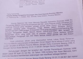 Atas Dasar Apa Distan Maluku dan BPKAD Maluku ’’Rampok’’ Tanah Josfince Pirsouw Bikin Aset Negara?