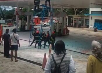 Korsleting di SPBU Kebun Cengkeh Membuat Panik Warga Yang Mengisi BBM