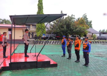 Kapolres Tual Pimpin Apel Kesiapan Pasukan Tanggap Darurat Bencana Hidrometeorologi
