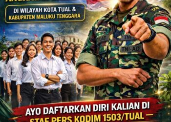 Kodim 1503/Tual Buka Bimbel Gratis untuk Calon Prajurit TNI AD di Tual dan Maluku Tenggara