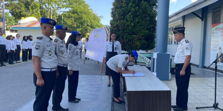 Tegaskan Integritas, Seluruh Jajaran Rutan Ambon Deklarasi “Zero HALINAR”