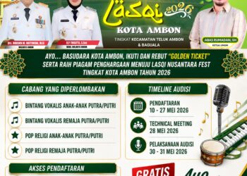 Audisi LASQI 2026 Kota Ambon Resmi Dibuka, Cari Talenta Seni Islami Menuju Nusantara Fest